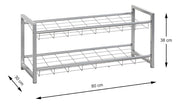 Schuhregal aus Stahlrohr, alufarben, für ca. 8 Paar Schuhe – Ansicht 8