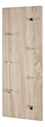 Haku Wandgarderobe mit 7 Haken, Eiche hell und Chrom, 80x30 cm