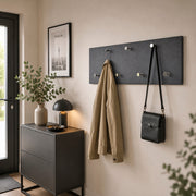Wandgarderobe mit 7 Haken, Granitoptik Anthrazit, Chrom-Knöpfe – Ansicht 3
