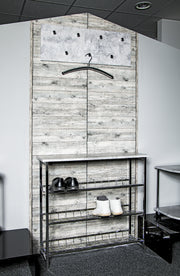 Wandgarderobe mit 7 Haken, Betonoptik und Chrom-Knöpfen – Ansicht 3