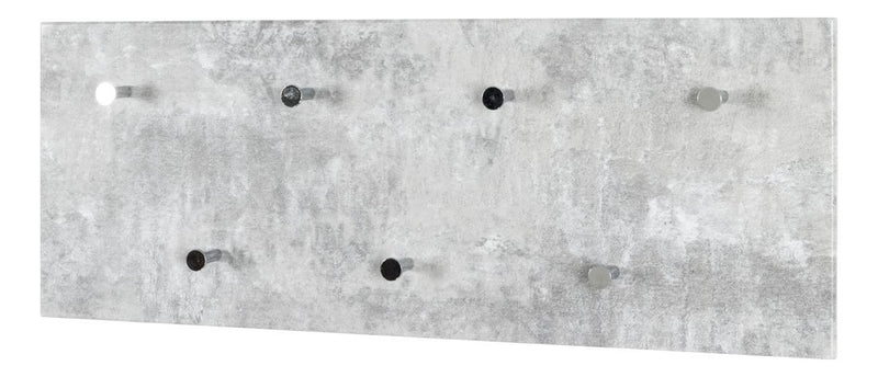 Wandgarderobe mit 7 Haken, Betonoptik und Chrom-Knöpfen – Ansicht 4