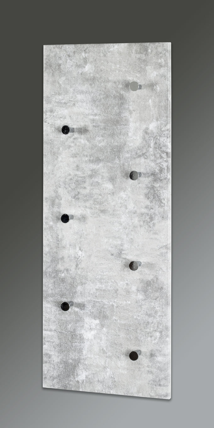 Wandgarderobe mit 7 Haken, Betonoptik und Chrom-Knöpfen – Ansicht 5