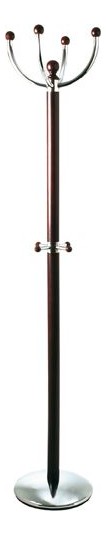 Haku Garderobenständer mit 8 Haken aus Massivholz, tabak-chrom