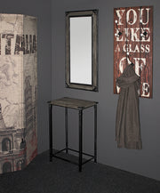 Wandgarderobe mit 3 Metallhaken, Schriftzug-Motiv, Industrial – Ansicht 2