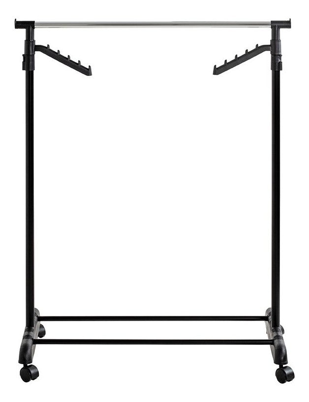 Haku Rollgarderobe höhenverstellbar, schwarz-chrom mit Kleiderstangen
