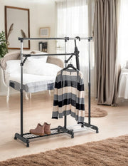 Rollgarderobe höhenverstellbar, ausziehbar, Schwarz-Chrom – Ansicht 2