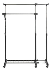 Rollgarderobe höhenverstellbar, ausziehbar, Schwarz-Chrom – Ansicht 6
