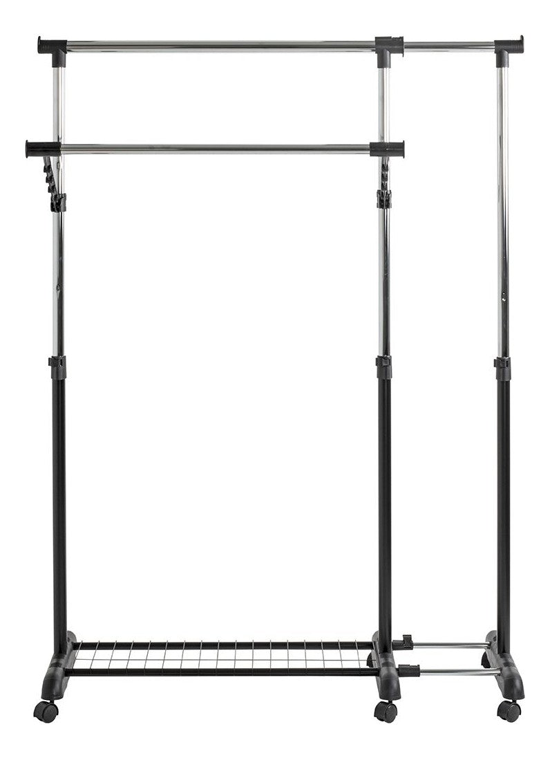 Rollgarderobe höhenverstellbar, ausziehbar, Schwarz-Chrom – Ansicht 6