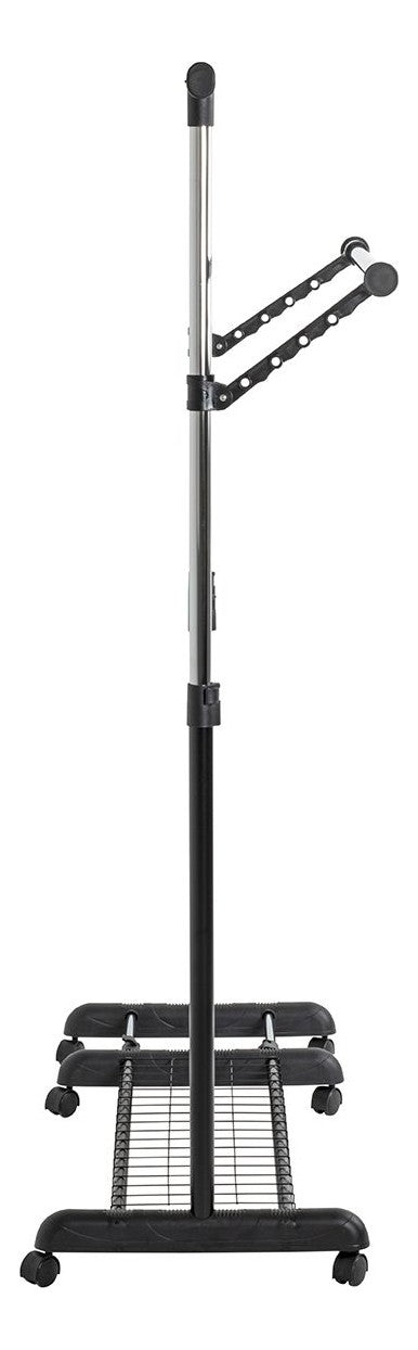 Rollgarderobe höhenverstellbar, ausziehbar, Schwarz-Chrom – Ansicht 7