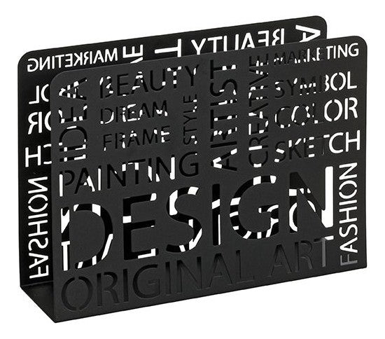 Zeitungsständer aus schwarz lackiertem Metall im modernen Design – Ansicht 1
