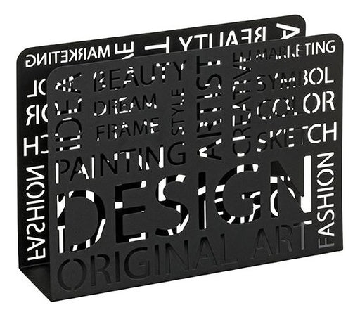 Zeitungsständer aus schwarz lackiertem Metall im modernen Design – Ansicht 1