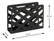 Zeitungsständer aus schwarz lackiertem Metall im modernen Design – Ansicht 6