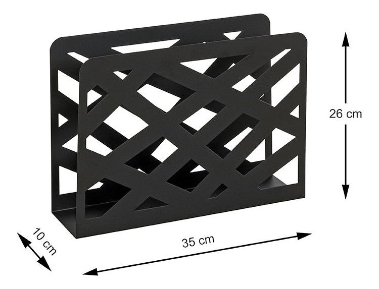 Zeitungsständer aus schwarz lackiertem Metall im modernen Design – Ansicht 6