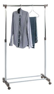 Rollgarderobe höhenverstellbar, Stahlrohr in Alu-Chrom-Optik – Ansicht 3