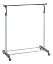 Rollgarderobe höhenverstellbar, Stahlrohr in Alu-Chrom-Optik – Ansicht 4