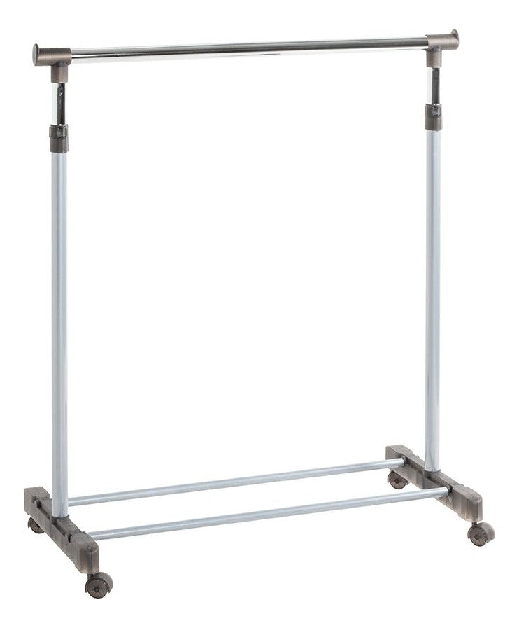 Rollgarderobe höhenverstellbar, Stahlrohr in Alu-Chrom-Optik – Ansicht 4