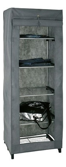 Haku Stoffschrank Kleiderregal in Grau-Schwarz, 60x50x173 cm