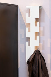Wandgarderobe mit 6 Haken aus pulverbeschichtetem Stahl, weiß – Ansicht 6