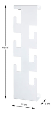 Wandgarderobe mit 6 Haken aus pulverbeschichtetem Stahl, weiß – Ansicht 8