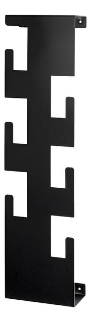 Wandgarderobe mit 6 Haken, schwarz, Stahl pulverbeschichtet – Ansicht 1