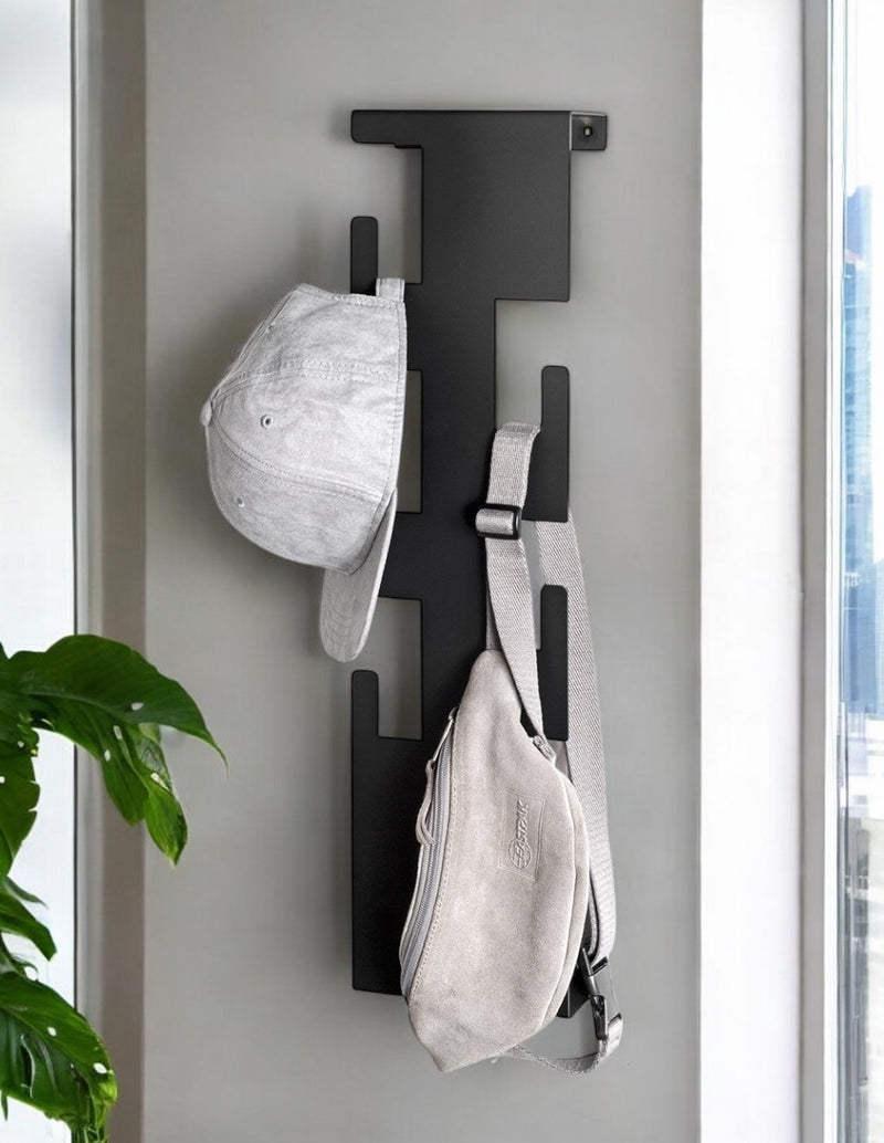 Wandgarderobe mit 6 Haken, schwarz, Stahl pulverbeschichtet – Ansicht 2
