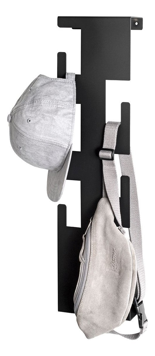 Wandgarderobe mit 6 Haken, schwarz, Stahl pulverbeschichtet – Ansicht 3