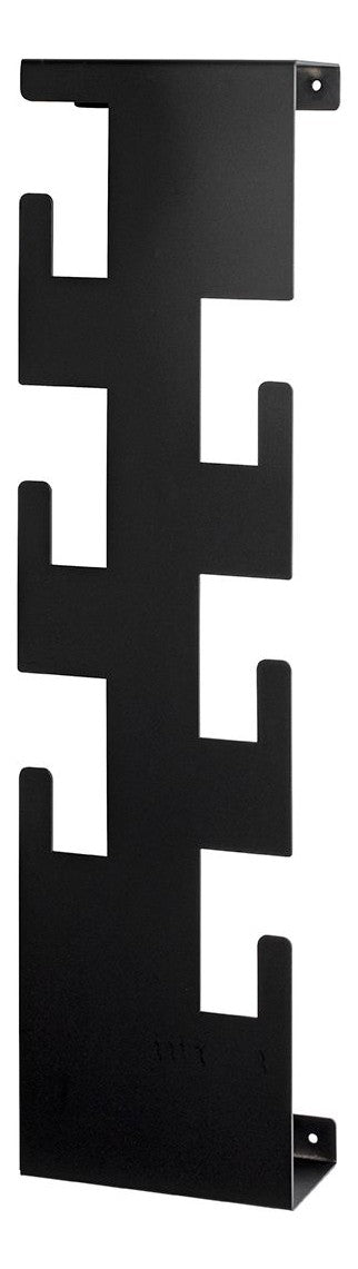 Wandgarderobe mit 6 Haken, schwarz, Stahl pulverbeschichtet – Ansicht 1
