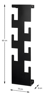 Wandgarderobe mit 6 Haken, schwarz, Stahl pulverbeschichtet – Ansicht 7