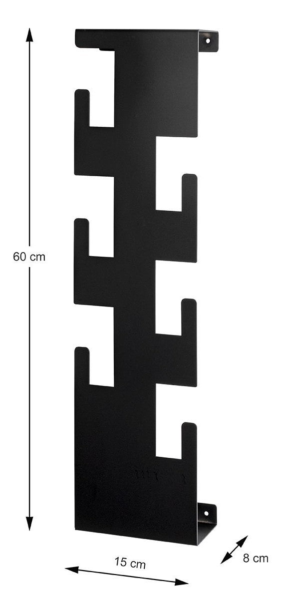 Wandgarderobe mit 6 Haken, schwarz, Stahl pulverbeschichtet – Ansicht 7
