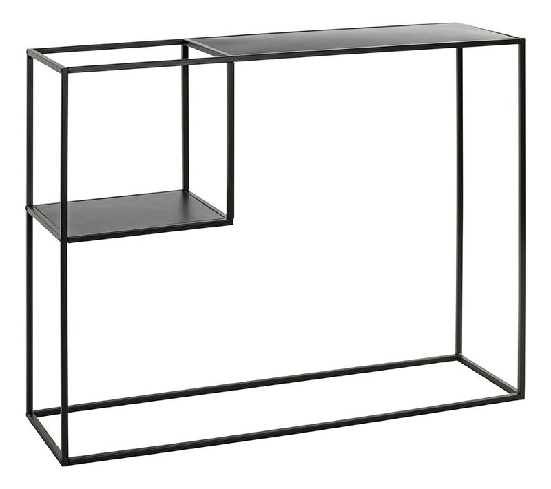 Haku Konsolentisch aus Stahlrohr mit zwei Ablagen, schwarz, modern