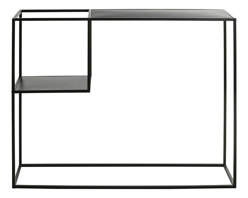 Haku Konsolentisch aus Stahlrohr mit zwei Ablagen, schwarz, modern