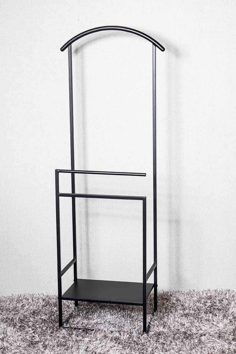Herrendiener Dressboy aus Stahlrohr, schwarz lackiert, 128 cm hoch – Ansicht 8