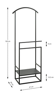 Herrendiener Dressboy aus Stahlrohr, schwarz lackiert, 128 cm hoch – Ansicht 9
