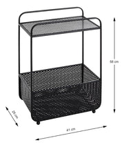 Beistelltisch mit Zeitungsablage aus Stahlrohr, schwarz lackiert – Ansicht 6