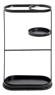 Schirmständer oval, Stahlrohr schwarz mit Tropfschale, Art Deco – Ansicht 6