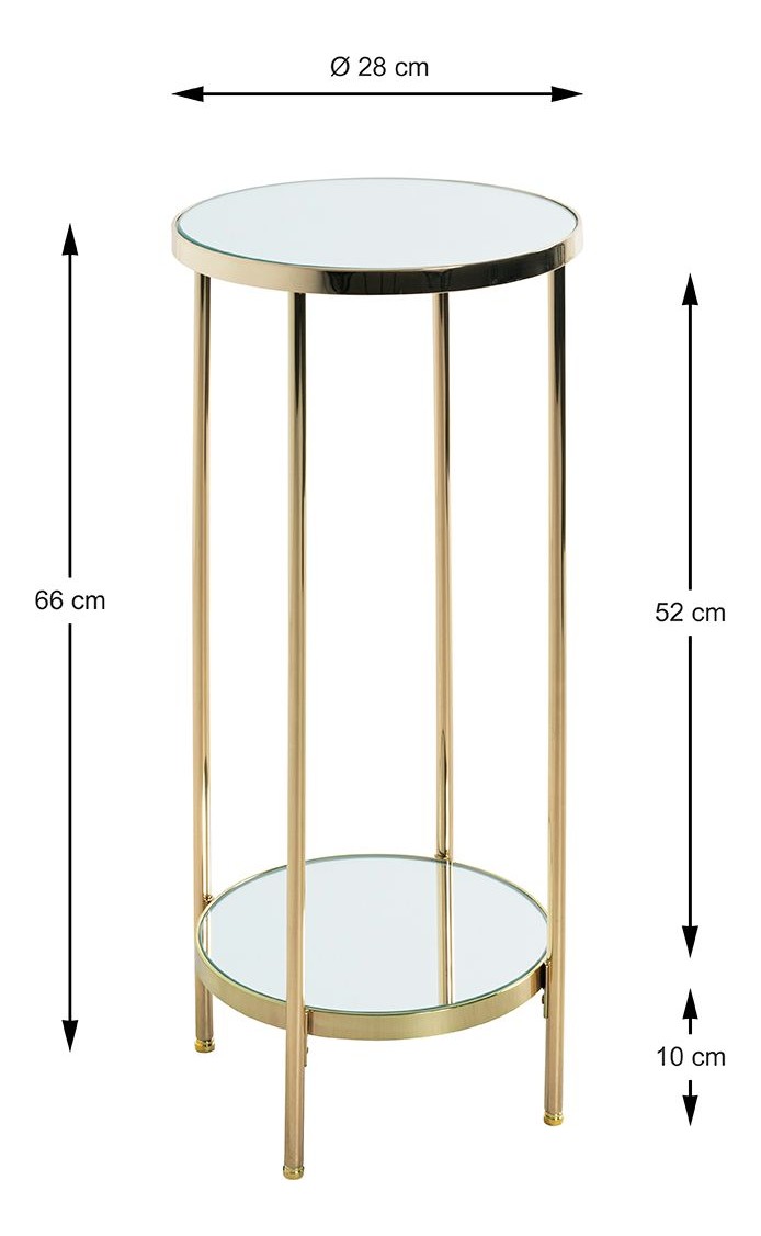 Haku Blumensäule im Art-Deco-Stil, vermessingt mit Spiegelglas-Ablagen