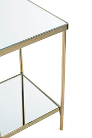 Beistelltisch vermessingt mit Spiegelglas-Ablagen, Art Deco – Ansicht 3