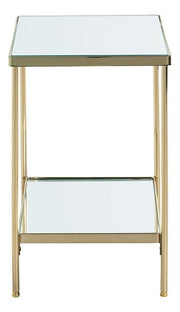 Beistelltisch vermessingt mit Spiegelglas-Ablagen, Art Deco – Ansicht 4