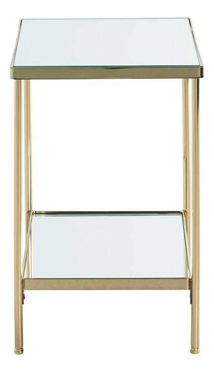 Beistelltisch vermessingt mit Spiegelglas-Ablagen, Art Deco – Ansicht 4