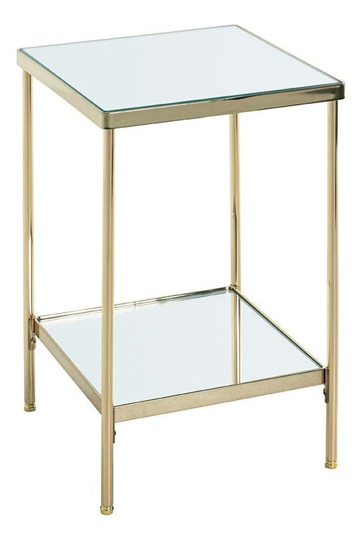 Beistelltisch vermessingt mit Spiegelglas-Ablagen, Art Deco – Ansicht 1