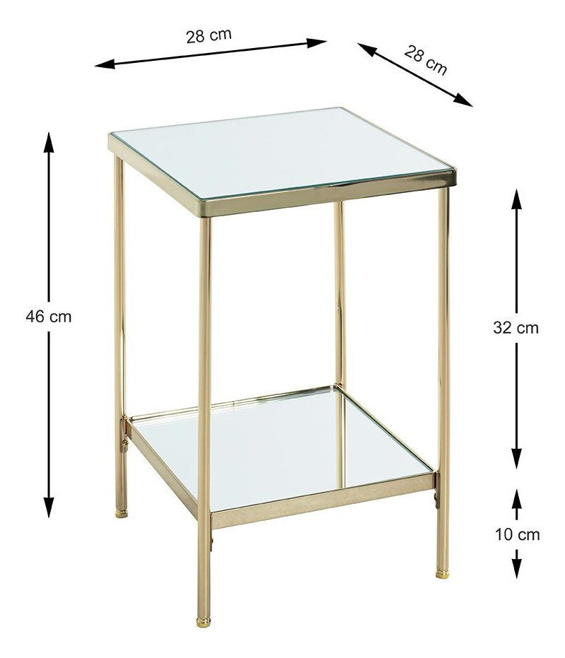 Beistelltisch vermessingt mit Spiegelglas-Ablagen, Art Deco – Ansicht 7