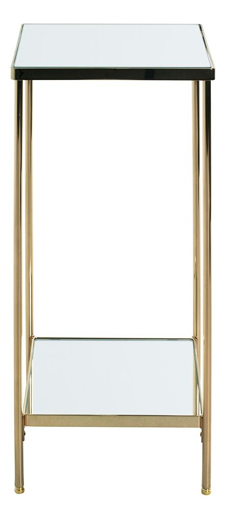Haku Blumensäule Art Deco, vermessingt mit Spiegelglas-Ablagen