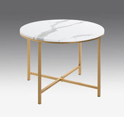 Beistelltisch rund, Marmoroptik & Goldgestell im Art-Deco-Stil – Ansicht 5