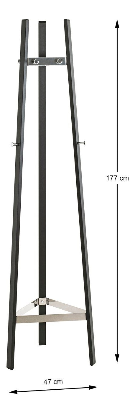 Haku Garderobenständer mit 9 Haken, schwarz-chrom aus Stahlrohr