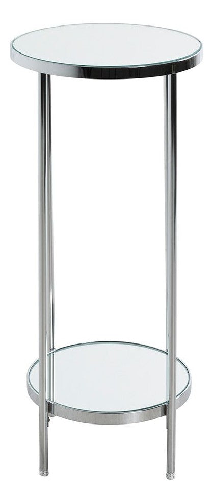 Haku Blumensäule Chrom mit Spiegelglas-Ablagen im Art-Deco-Stil