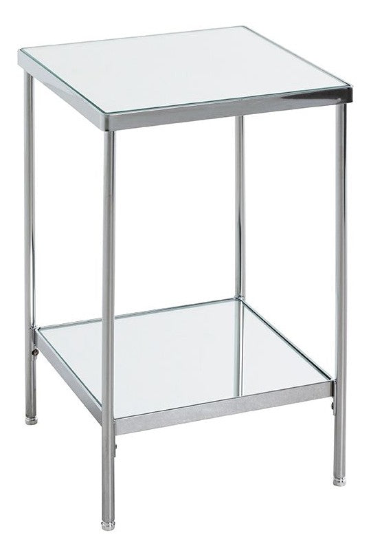 Haku Beistelltisch Art Deco, verchromtes Gestell mit Spiegelglas