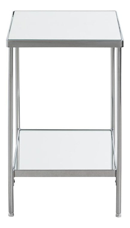 Haku Beistelltisch Art Deco, verchromtes Gestell mit Spiegelglas