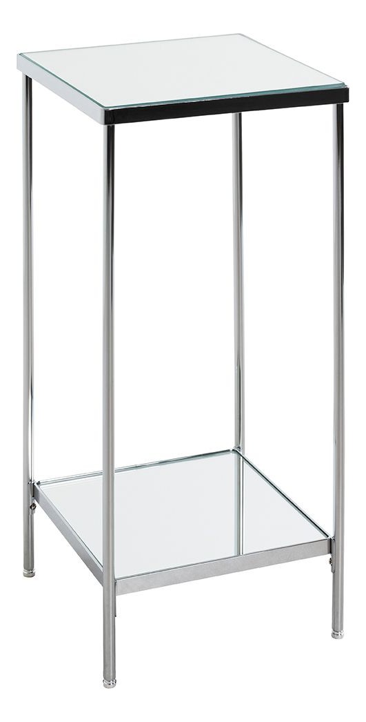 Haku Blumensäule in Chrom-Optik mit Spiegelglas-Ablagen, Art Deco