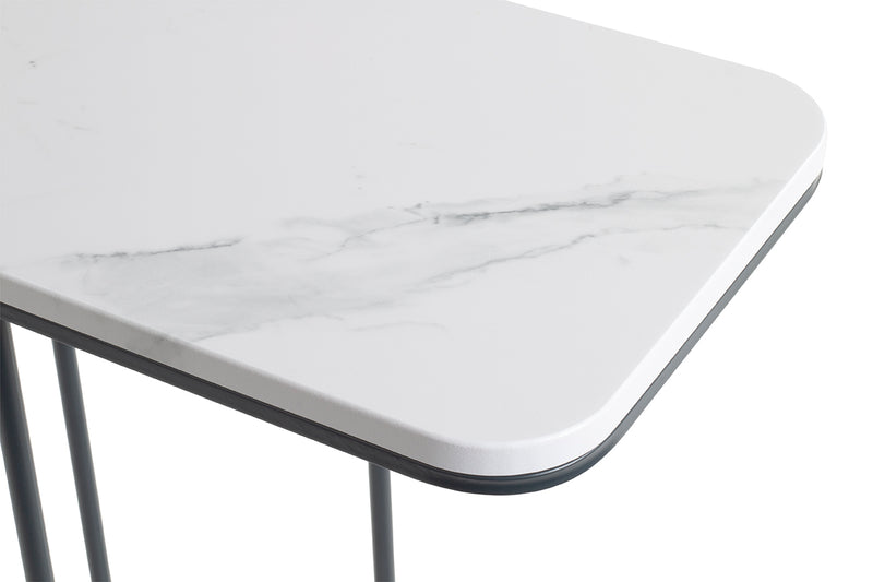 Haku Beistelltisch Anthrazit mit Marmoroptik-Ablage, Sofatisch