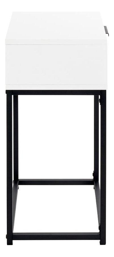 Haku Nachttisch mit Schublade, schwarz-weiß im Stahlrohr-Design